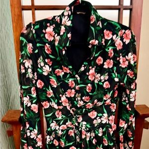 Floral Black and Pink Women's Skirt